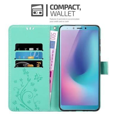Samsung Galaxy A6s Plånboksfodral Skal (Turkos)