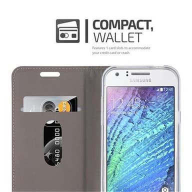 Samsung Galaxy J1 2015 Plånboksfodral Skal (Grå)
