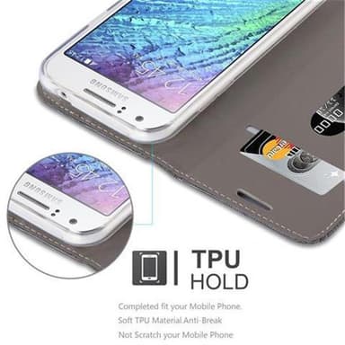Samsung Galaxy J1 2015 Plånboksfodral Skal (Grå)