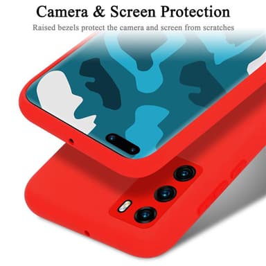 Huawei P40 Skal Fodral Case (Röd)