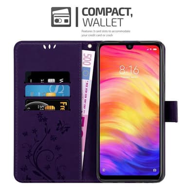 Xiaomi RedMi NOTE 7 Plånboksfodral Skal (Lila)