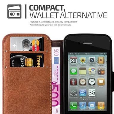 iPhone 4 / 4S Plånboksfodral Skal (Brun)