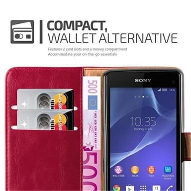 Sony Xperia Z1 COMPACT Plånboksfodral Skal (Röd)