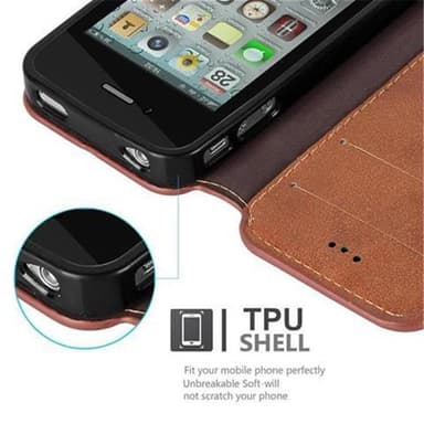 iPhone 4 / 4S Plånboksfodral Skal (Brun)