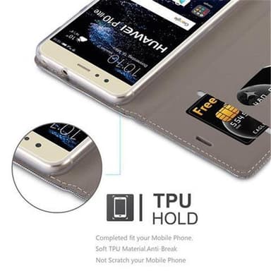 Huawei P10 LITE Plånboksfodral Skal (Grå)