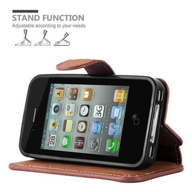 iPhone 4 / 4S Plånboksfodral Skal (Brun)
