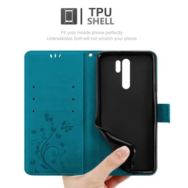 Xiaomi RedMi 9 Plånboksfodral Skal (Blå)