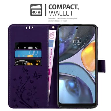 Motorola MOTO G22 Plånboksfodral Skal (Lila)