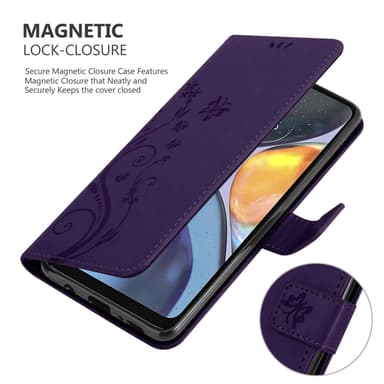 Motorola MOTO G22 Plånboksfodral Skal (Lila)