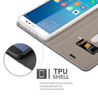 Xiaomi RedMi NOTE 4 Plånboksfodral Skal (Blå)