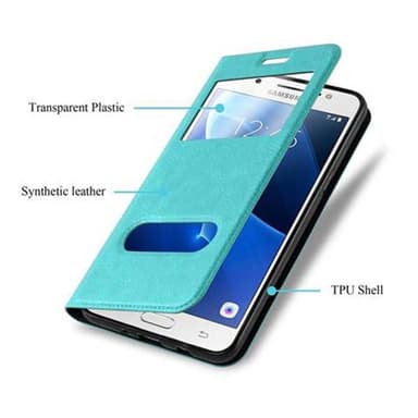 Samsung Galaxy J7 2016 Plånboksfodral Skal (Turkos)