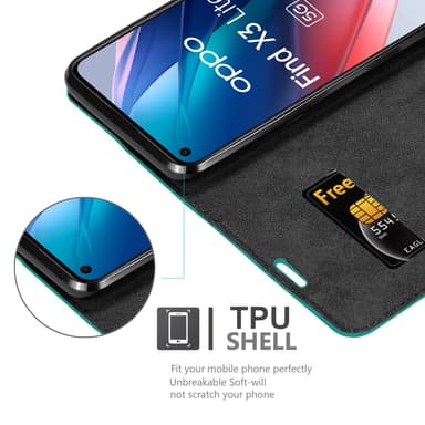 Oppo FIND X3 LITE Skal Fodral Case (Turkos)