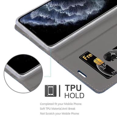 iPhone 11 PRO MAX Plånboksfodral Skal (Blå)