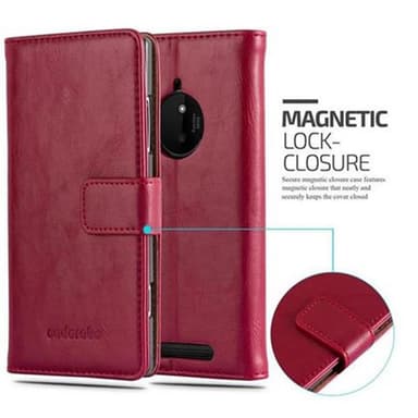 Nokia Lumia 830 Plånboksfodral Skal (Röd)
