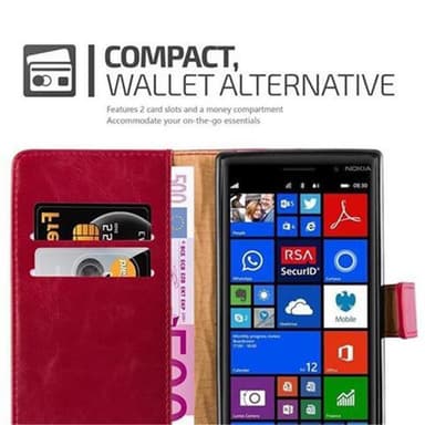 Nokia Lumia 830 Plånboksfodral Skal (Röd)