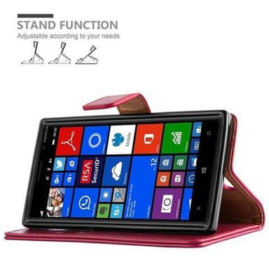 Nokia Lumia 830 Plånboksfodral Skal (Röd)