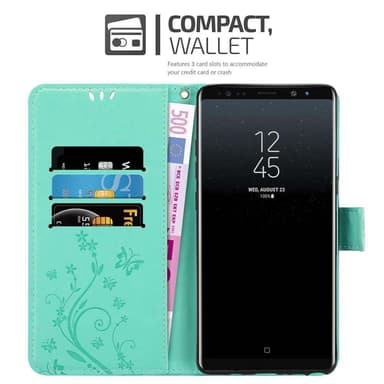 Samsung Galaxy NOTE 8 Plånboksfodral Skal (Turkos)