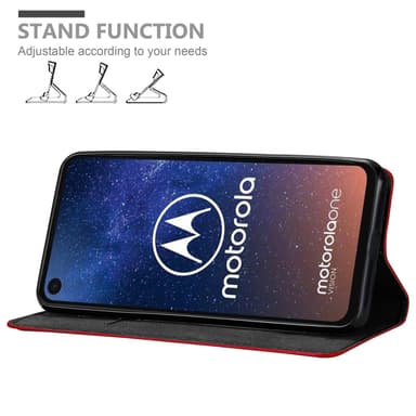 Motorola ONE VISION Skal Fodral Case (Röd)