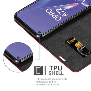 Oppo A72 Skal Fodral Case (Röd)