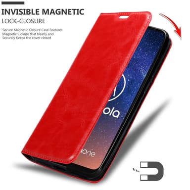 Motorola ONE VISION Skal Fodral Case (Röd)