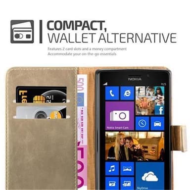 Nokia Lumia 925 Plånboksfodral Skal (Brun)