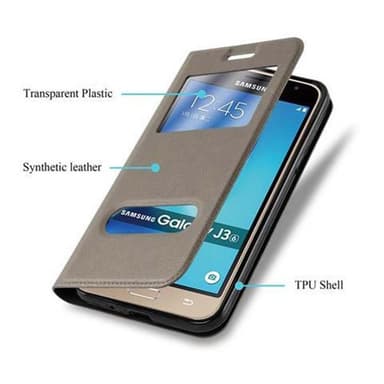Samsung Galaxy J3 2016 Plånboksfodral Skal (Brun)