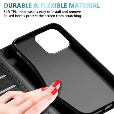 iPhone 13 PRO MAX Plånboksfodral Skal (Svart)