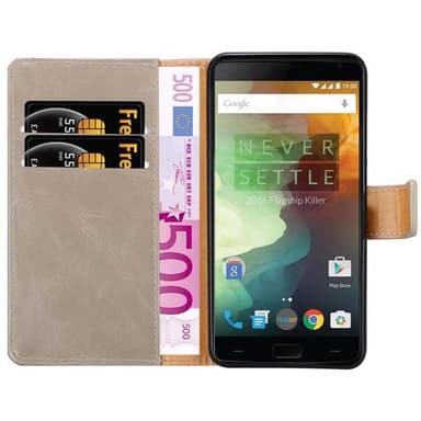 OnePlus 2 Plånboksfodral Skal (Brun)