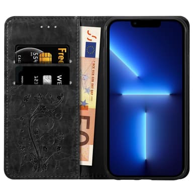 iPhone 13 PRO MAX Plånboksfodral Skal (Svart)
