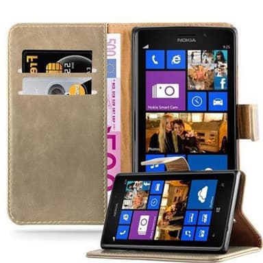 Nokia Lumia 925 Plånboksfodral Skal (Brun)