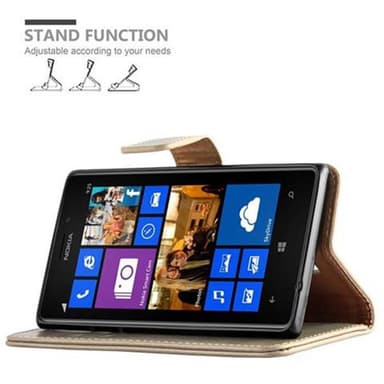 Nokia Lumia 925 Plånboksfodral Skal (Brun)
