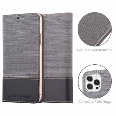 iPhone 13 PRO Plånboksfodral Skal (Grå)