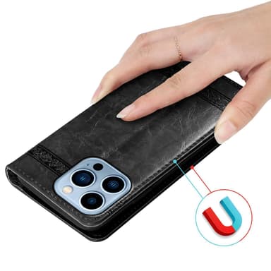 iPhone 13 PRO MAX Plånboksfodral Skal (Svart)