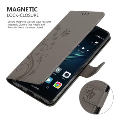 Huawei P9 PLUS Plånboksfodral Skal (Grå)