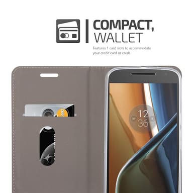 Motorola MOTO G4 / G4 PLUS Plånboksfodral Skal (Grå)