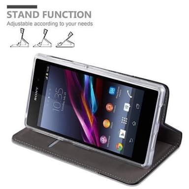 Sony Xperia Z1 Plånboksfodral Skal (Grå)