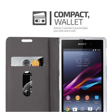 Sony Xperia Z1 Plånboksfodral Skal (Grå)