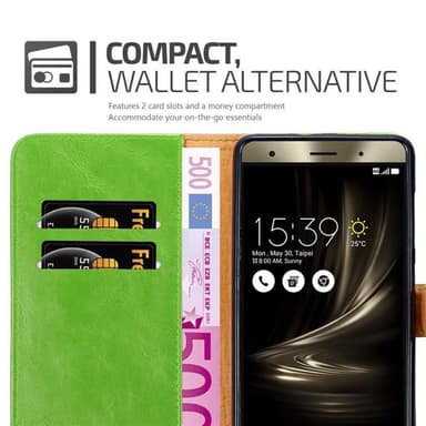 Asus ZenFone 3 DELUXE Plånboksfodral Skal (Grön)