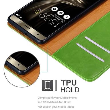 Asus ZenFone 3 DELUXE Plånboksfodral Skal (Grön)