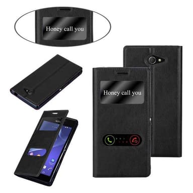 Sony Xperia M2 / M2 AQUA Plånboksfodral Skal (Svart)
