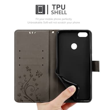 Huawei Y6 PRO 2017 Plånboksfodral Skal (Grå)