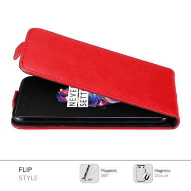 OnePlus 5 Flipfodral Skal (Röd)