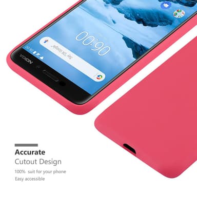 Skal Nokia 6.1 Fodral Case (Röd)
