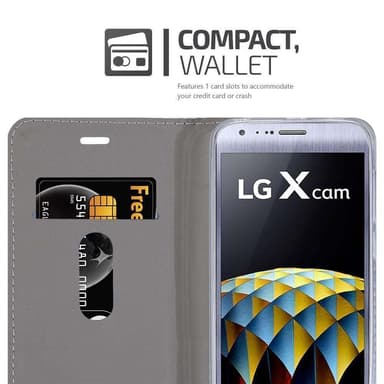 LG X CAM Plånboksfodral Skal (Grå)