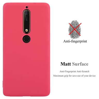 Skal Nokia 6.1 Fodral Case (Röd)