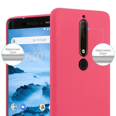 Skal Nokia 6.1 Fodral Case (Röd)