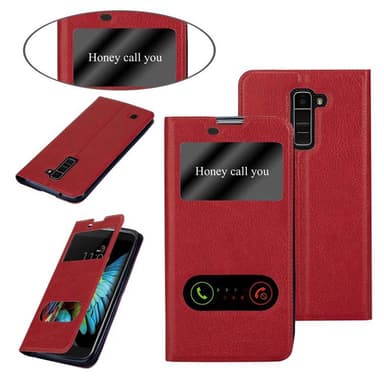 LG K10 2016 Plånboksfodral Skal (Röd)