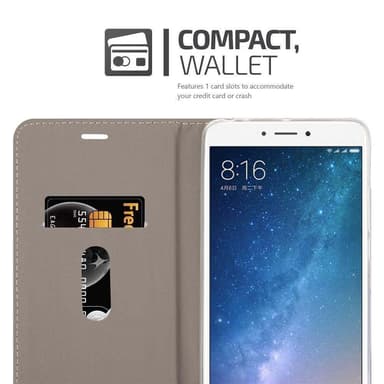 Xiaomi Mi MAX 2 Plånboksfodral Skal (Grå)
