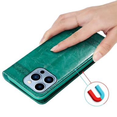 iPhone 13 PRO MAX Plånboksfodral Skal (Turkos)