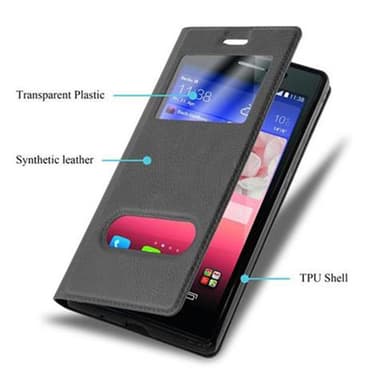 Huawei ASCEND P7 Plånboksfodral Skal (Svart)
